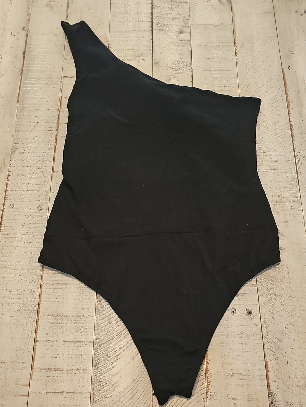 Blue Blush One-Shoulder Cutout Black Bodysuit Like NEW